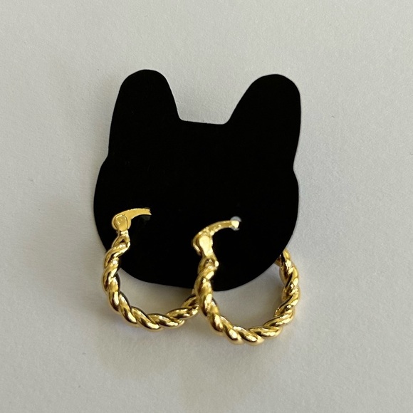 Jewelry - Gold Twisted Hoop Earrings